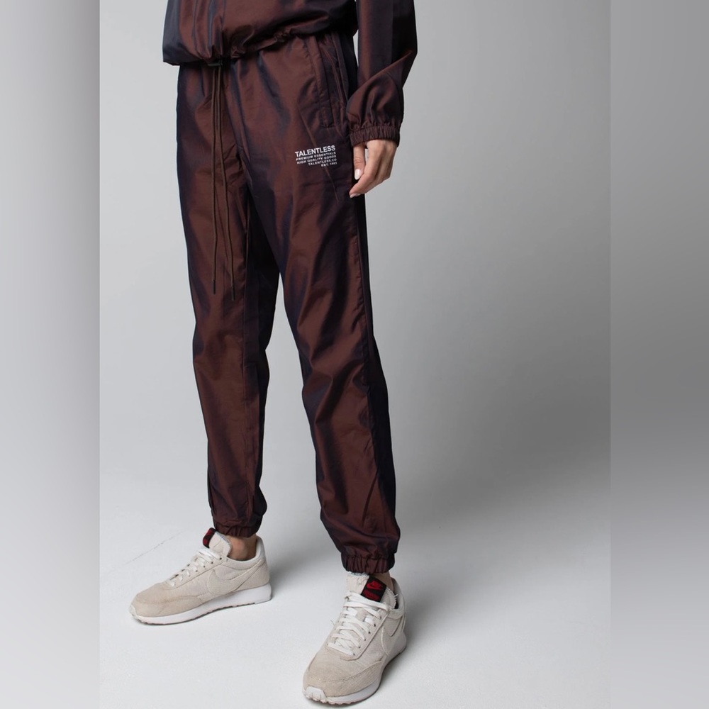 NWT Talentless Reflective Track Pant Joggers Copper Unisex Brown Sweatpants